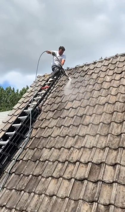 Pannendak gereinigd
